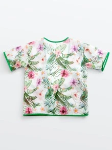 Girls Floral & Tropical Print Kimono - Multicolor - View 2