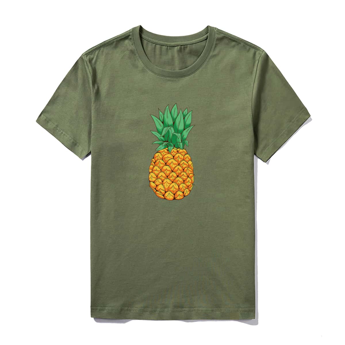 

Guys Pineapple Graphic Tee, Army green