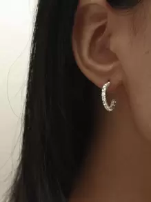 Hộp Đêm Tiệc C Hình Pha Lê AB Bông Tai Đinh Dành Cho Nữ 1 Đôi - Bạc - Xem 1