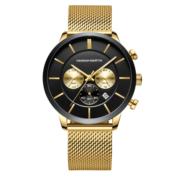 

Men Mesh Strap Triple Date Quartz Watch