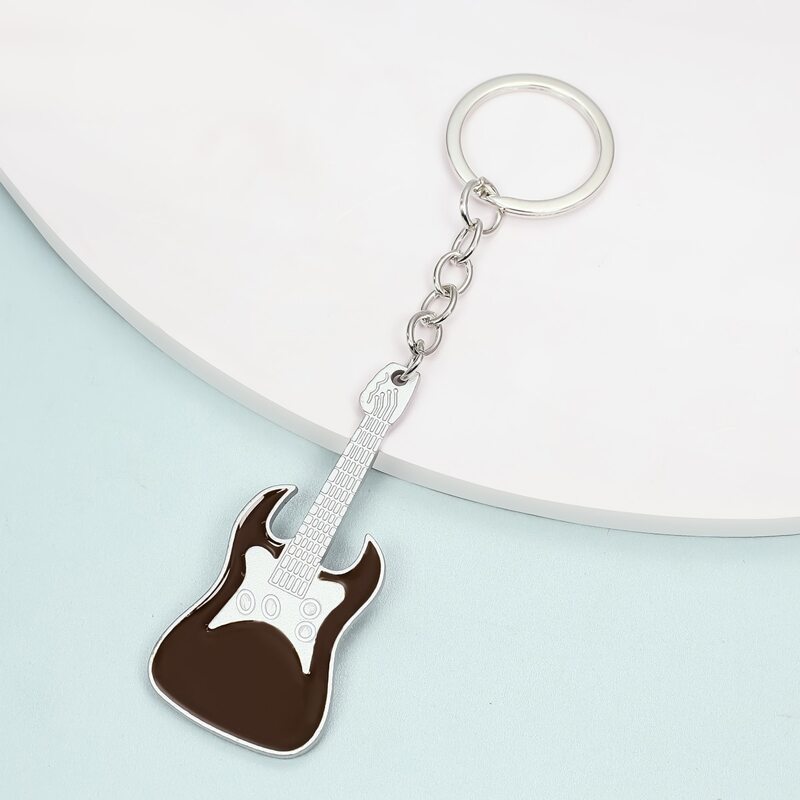 

Musical Instrument Charm Keychain, Brown