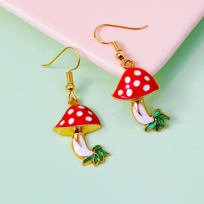 

Mushroom Drop Earrings, Multicolor