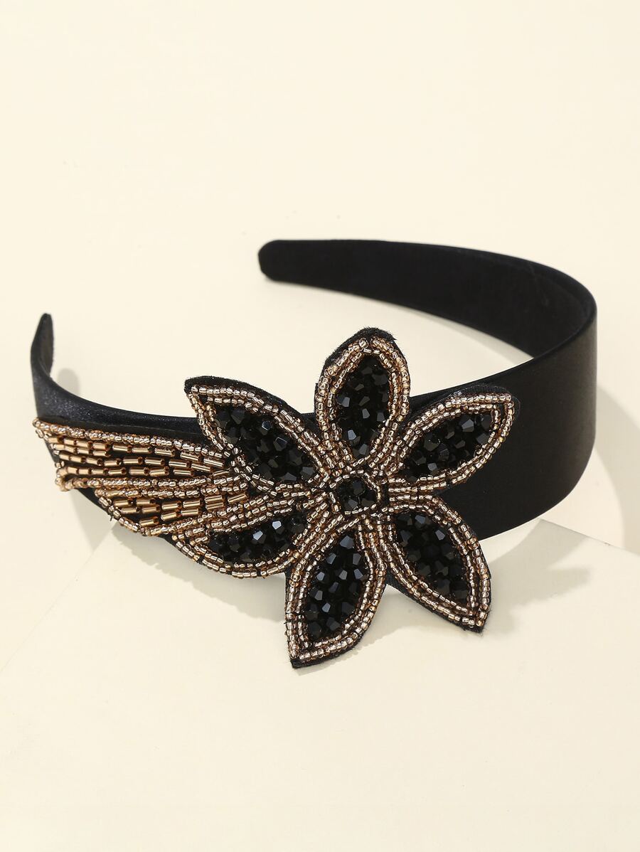 簪花裝飾頭箍，優雅風格