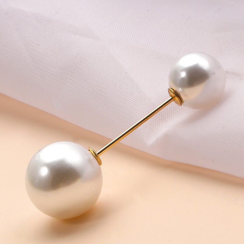 

Faux Pearl Decor Brooch, White