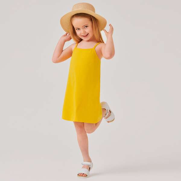

Toddler Girls Solid Cami Dress, Yellow
