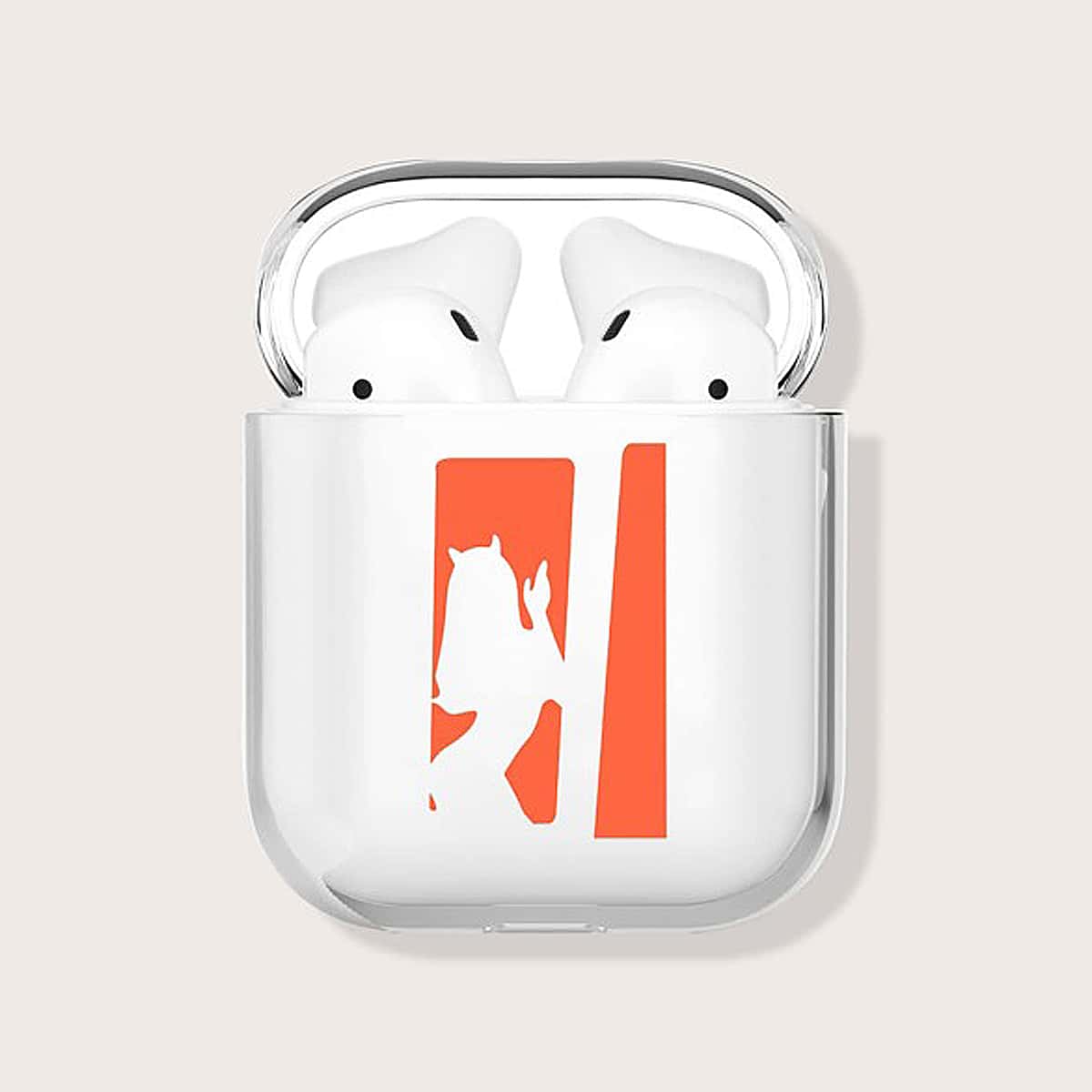 

Figure Pattern Clear Earphone Case For iPhone, Multicolor