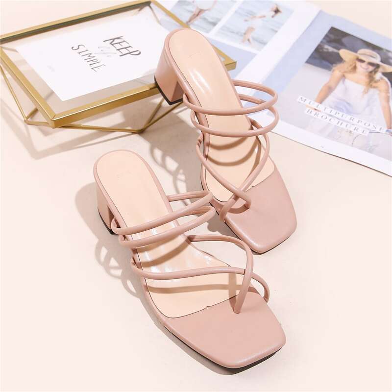 

Thin Strap Thong Sandals, Baby pink