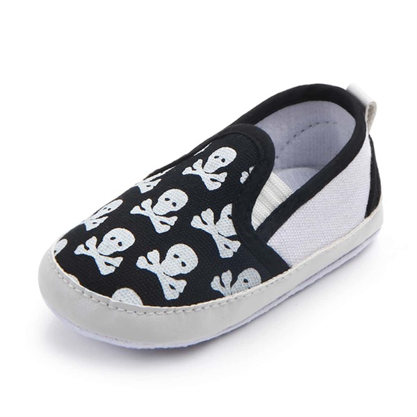

Baby Boy Skull Pattern Flats, Black