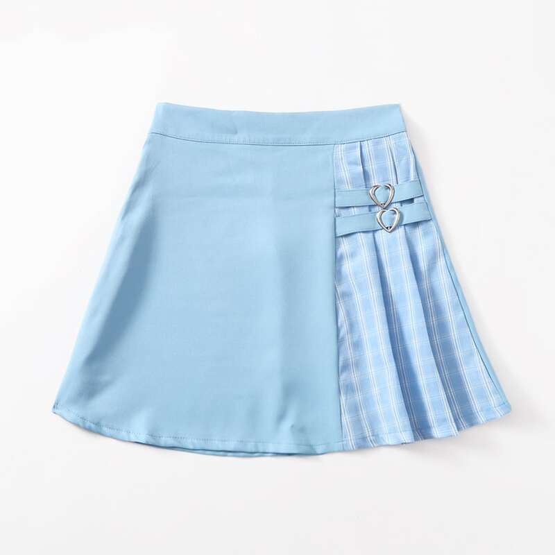 

Contrast Plaid Pleated Skirt, Multicolor