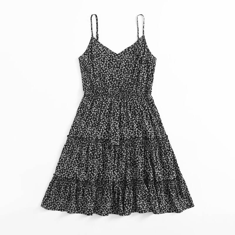 

Ditsy Flower Cami Dress, Black