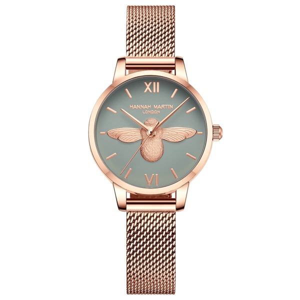 

Bee Pattern Mesh Strap Quartz Watch