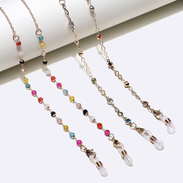 

2pcs Crystal Decor Glasses Chain, Multicolor