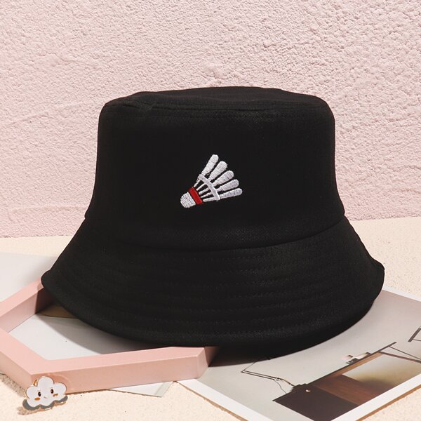

Embroidery Bucket Hat, Black