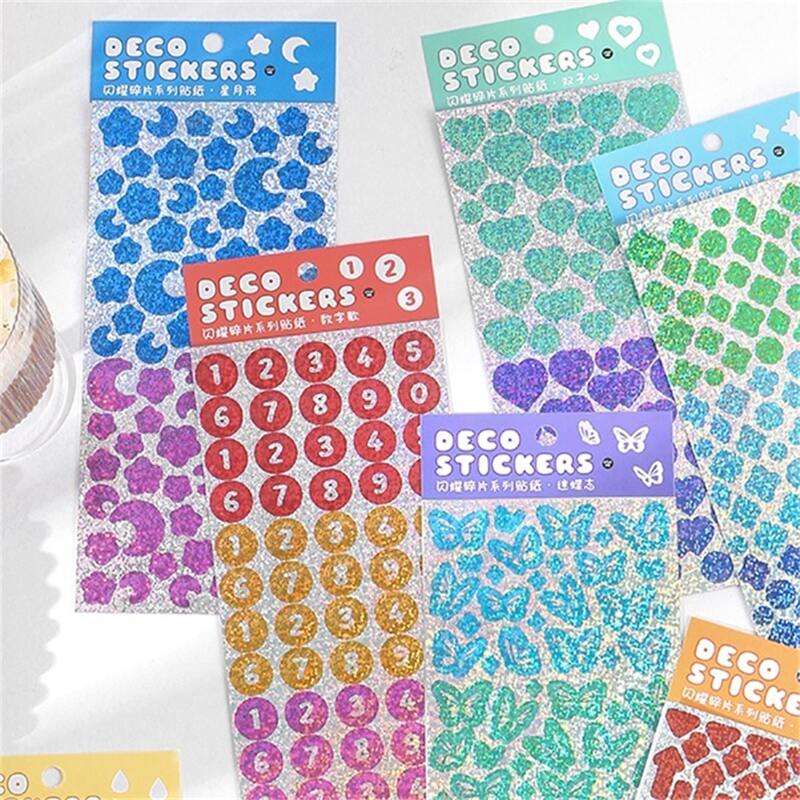 

1sheet Random Glitter Pattern Sticker, Multicolor