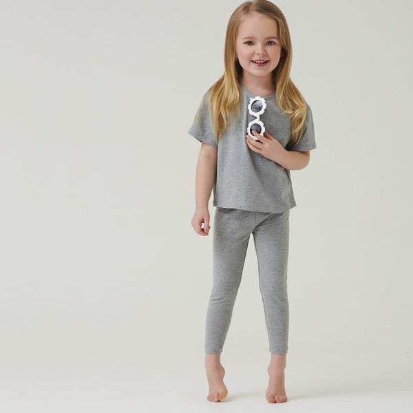 

Toddler Girls Solid Tee & Leggings Set, Grey