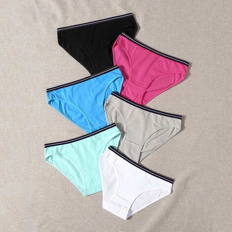 

6pack Striped Binding Panty Set, Multicolor