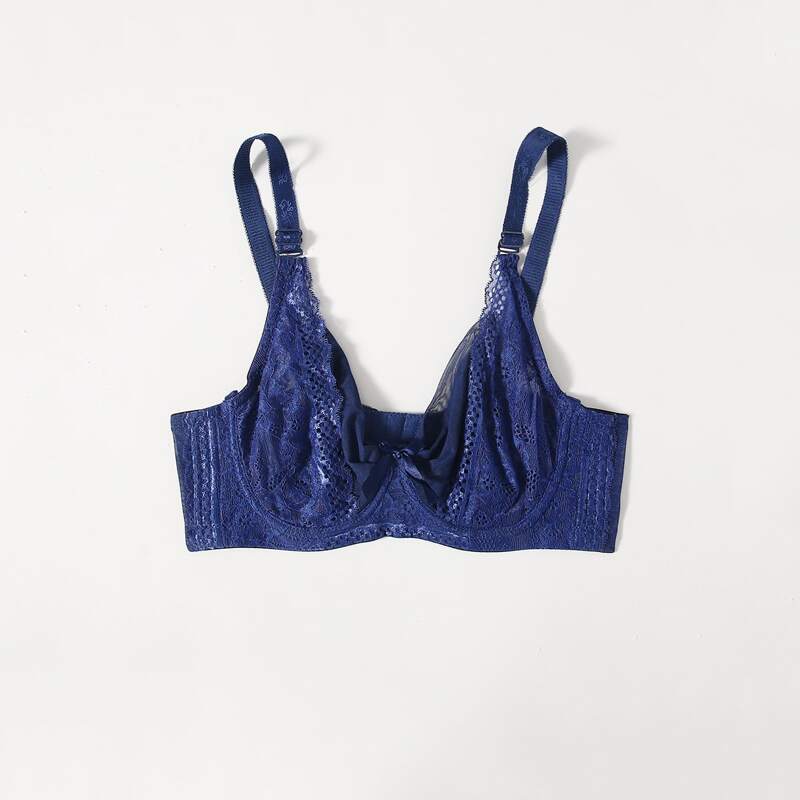 

Solid Lace Bra, Royal blue
