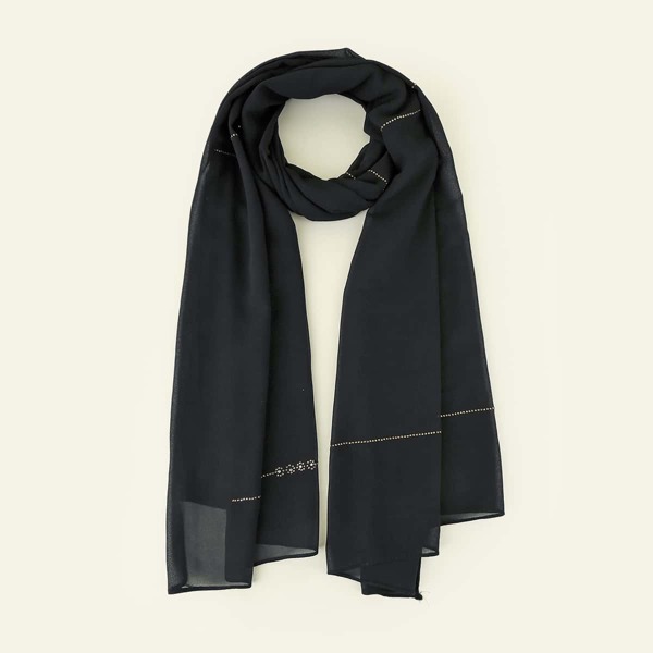 

Rhinestone Decor Scarf, Dark grey