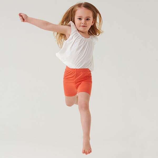 

Toddler Girls Solid Biker Shorts, Orange