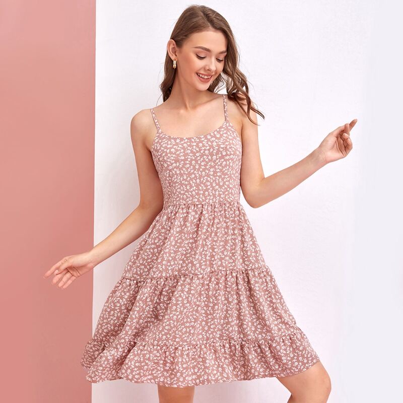 

Ditsy Flower Cami Dress, Dusty pink