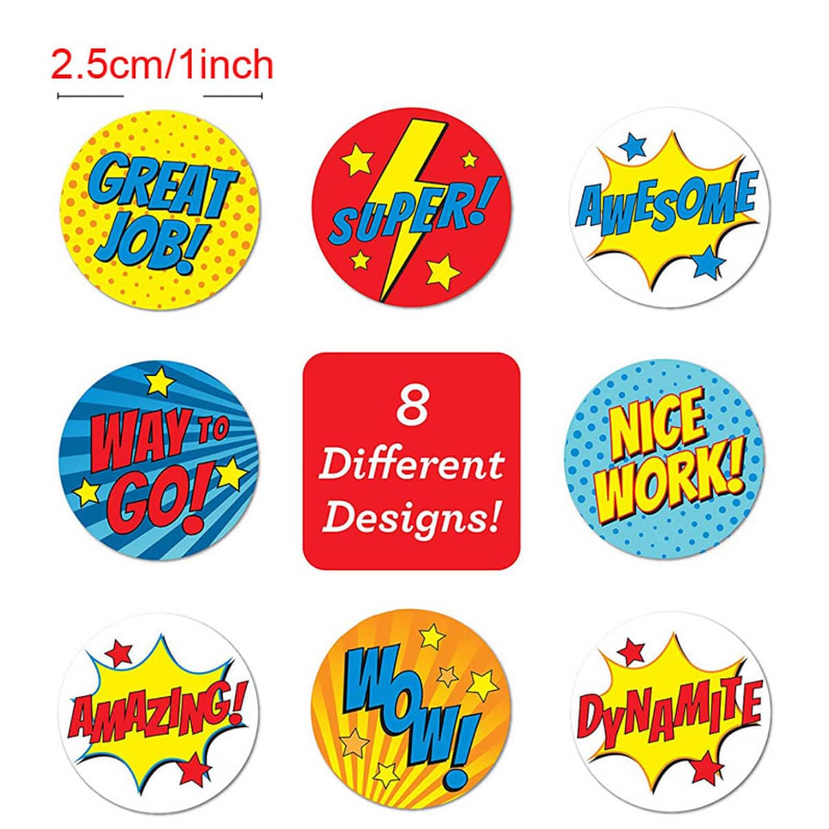 

1roll Slogan Graphic Sticker, Multicolor