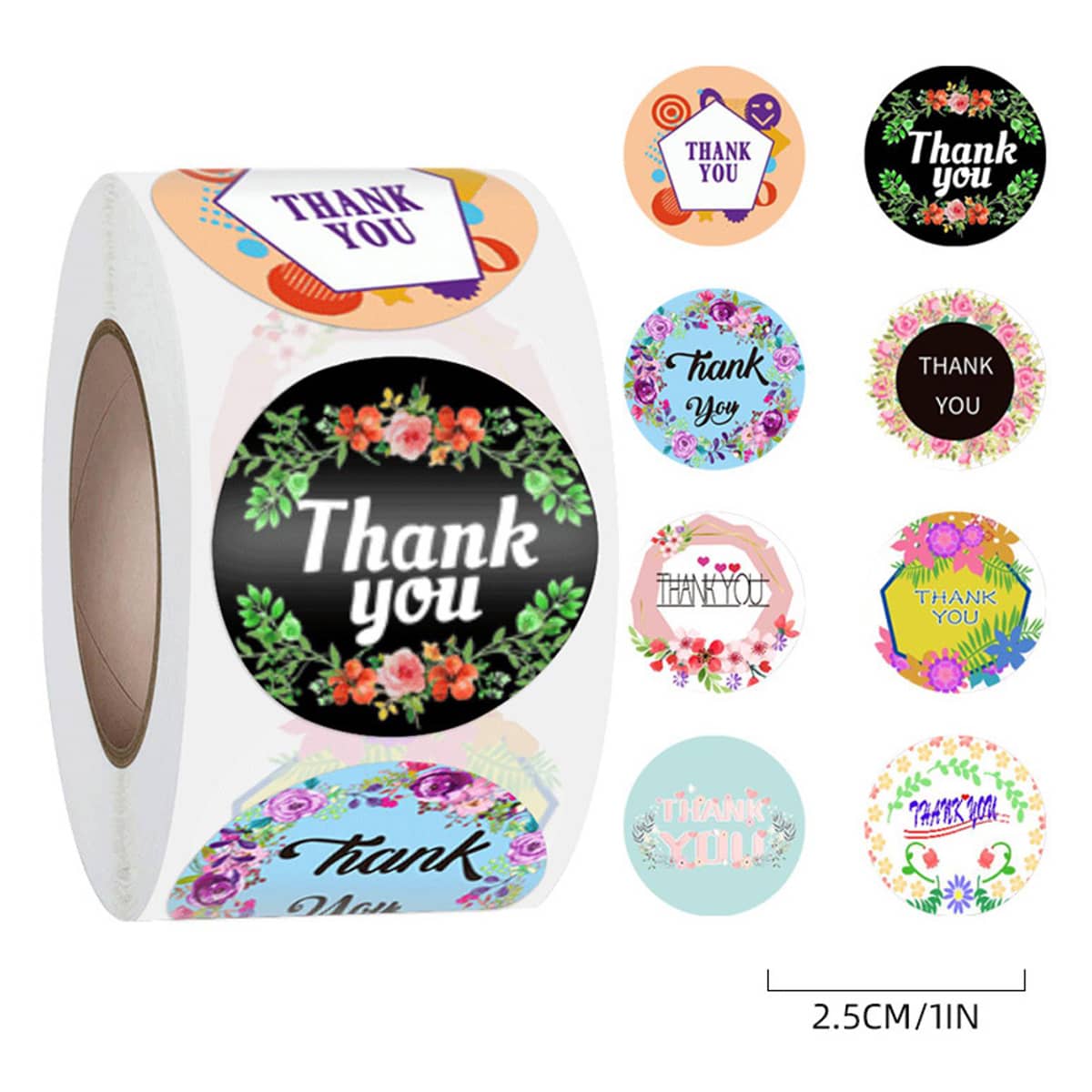

1roll Floral Slogan Sticker, Multicolor