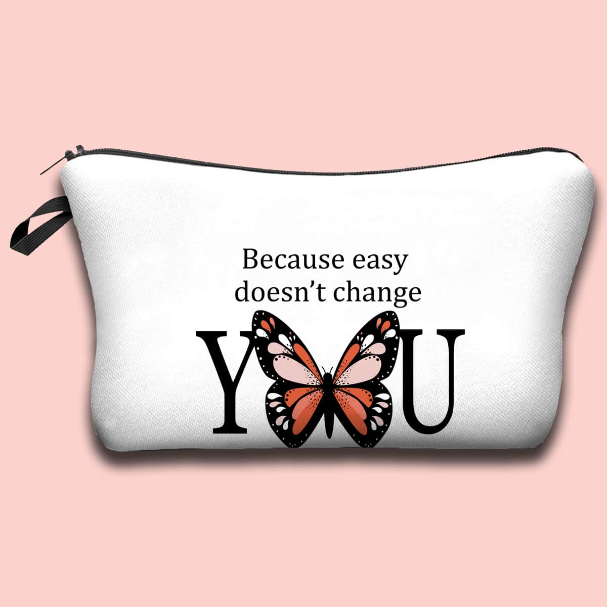 

Butterfly Print Makeup Bag, White