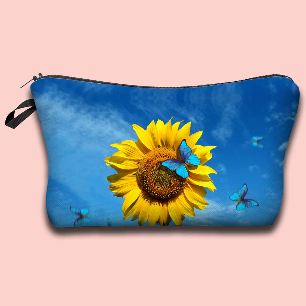 

Sunflower Print Makeup Bag, Blue