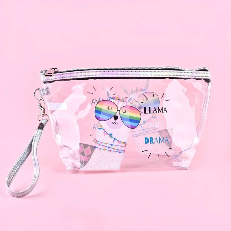 

Alpaca Print Clear Makeup Bag, Multicolor