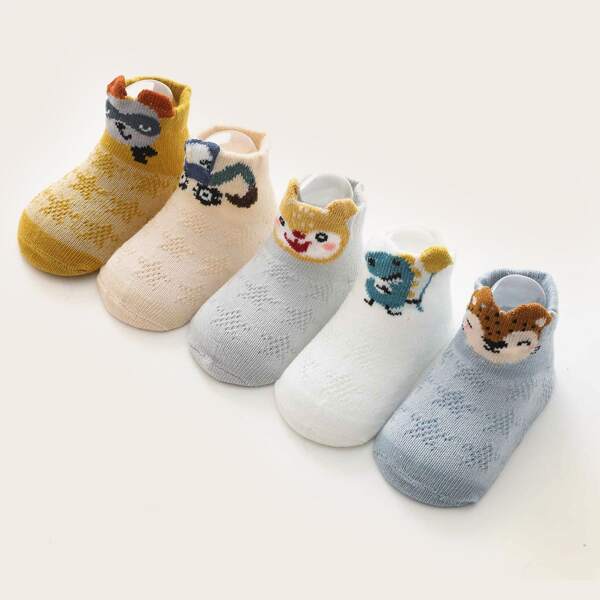 

5pairs Girls Cartoon Graphic Socks, Multicolor
