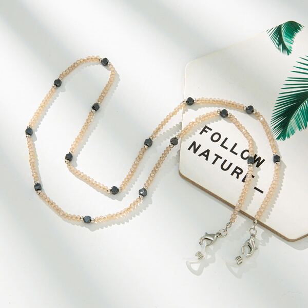 

Crystal Beaded Glasses Chain, Beige