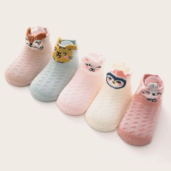 

5pairs Girls Cartoon Graphic Socks, Multicolor