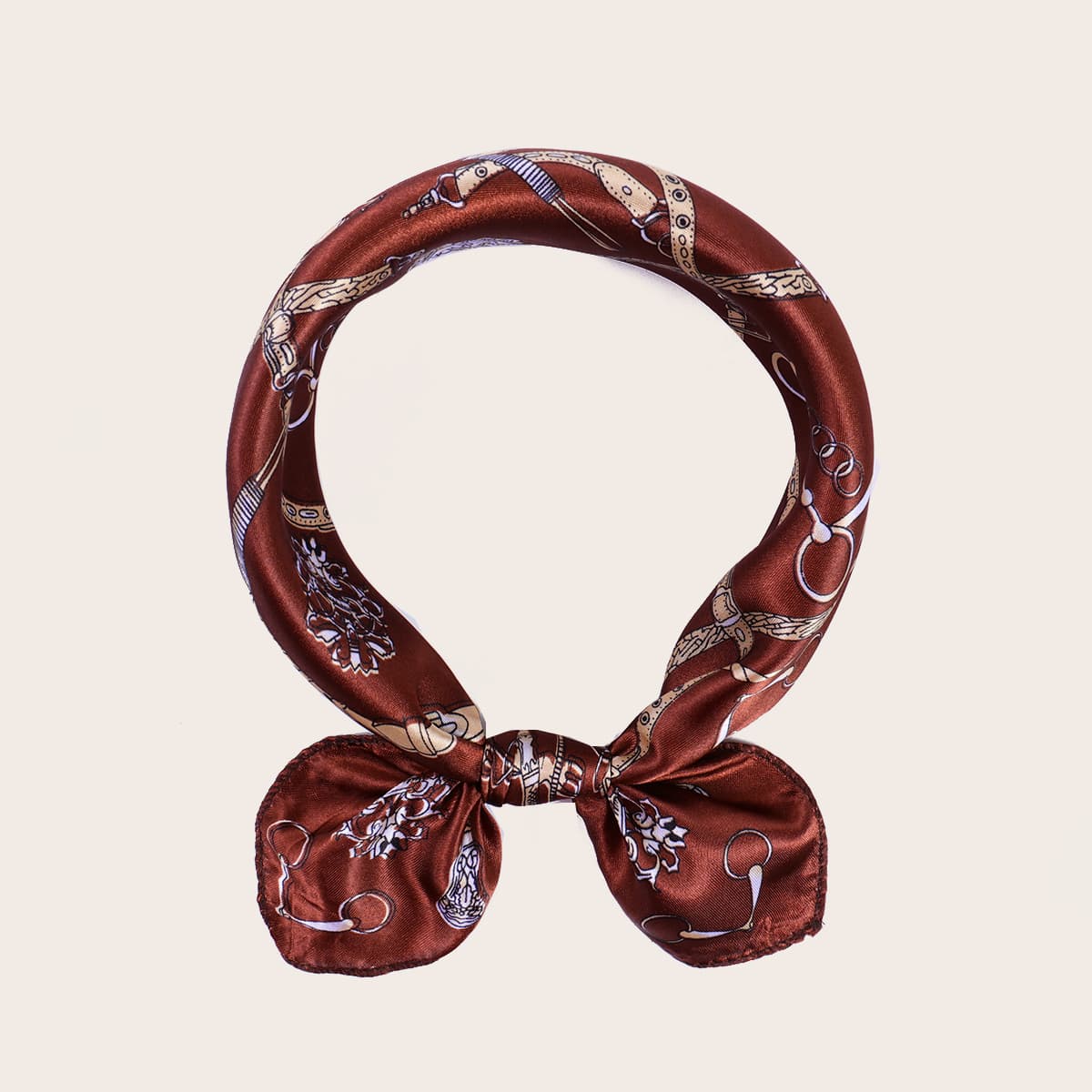 

Belt Print Bandana, Rust brown
