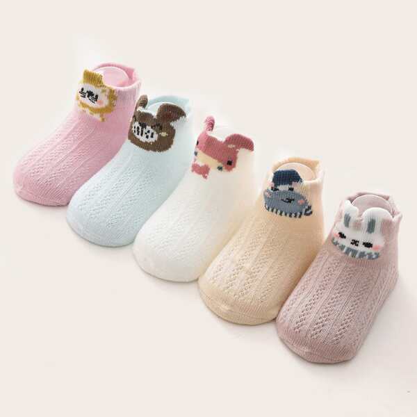 

5pairs Girls Cartoon Graphic Socks, Multicolor