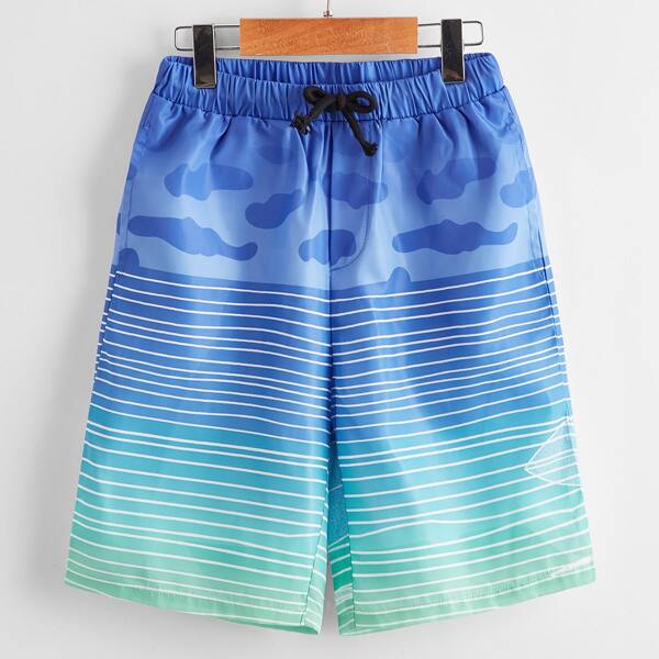 

Boys Ombre & Striped Shorts, Blue