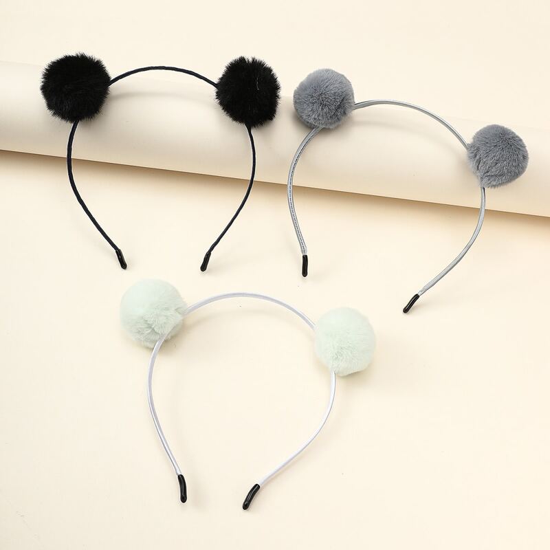 

2pcs Pom Pom Decor Headband, Multicolor