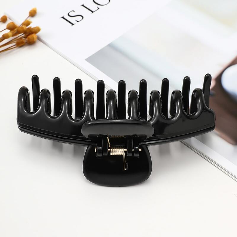 

1pc Solid Hair Claw, Black