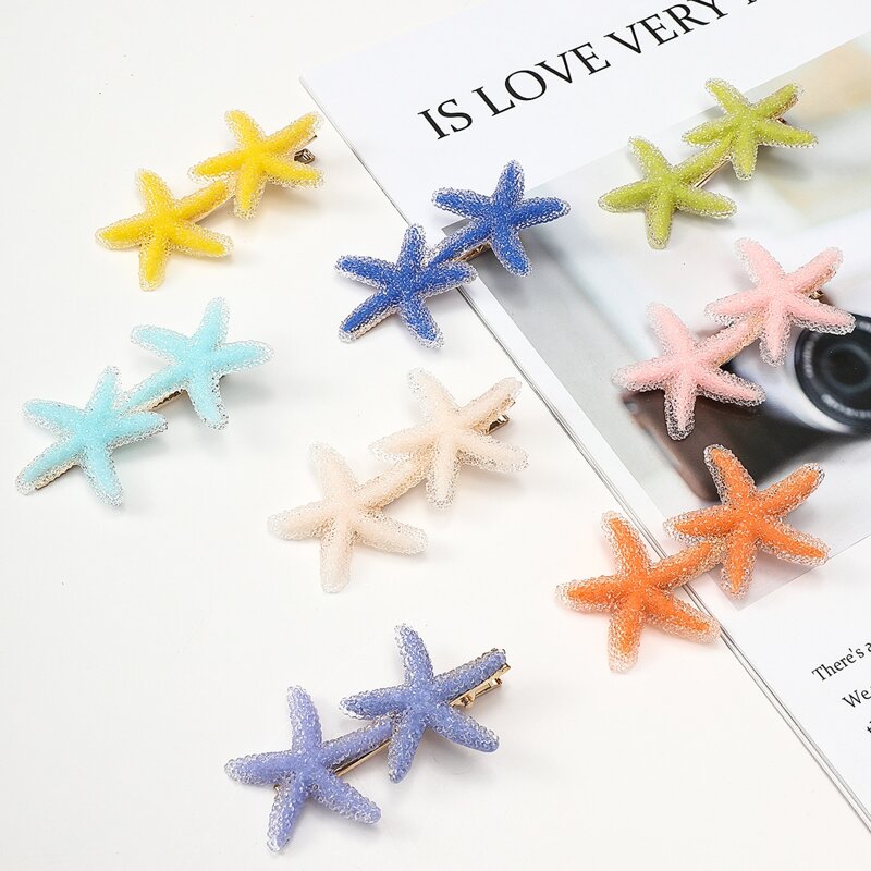 

Random 4pcs Starfish Hair Clip, Multicolor