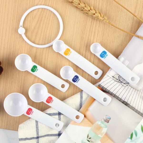 

6pcs Plastic Measuring Spoon, White