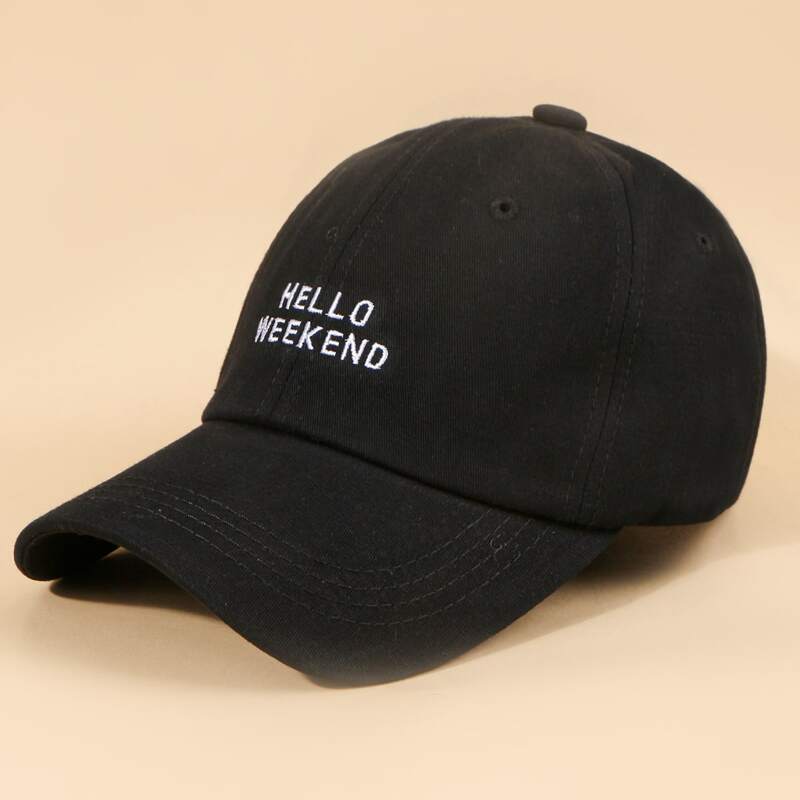 

Letter Embroidery Baseball Cap, Black