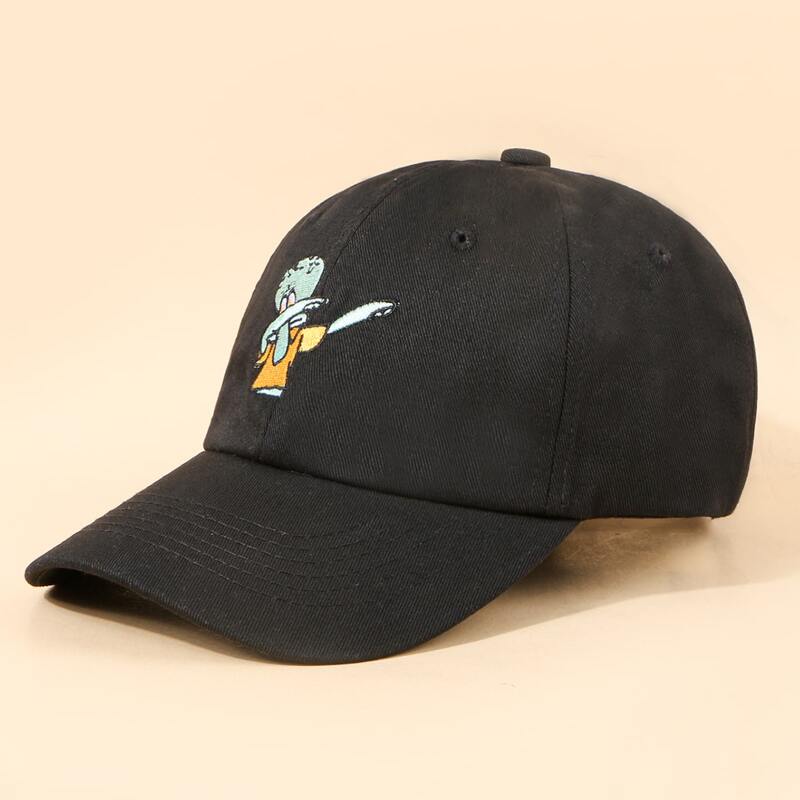 

Cartoon Embroidery Baseball Cap, Black