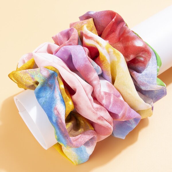 

5pcs Tie Dye Scrunchie, Multicolor