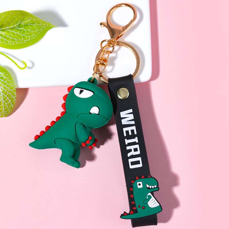 

Cartoon Dinosaur Keychain, Multicolor