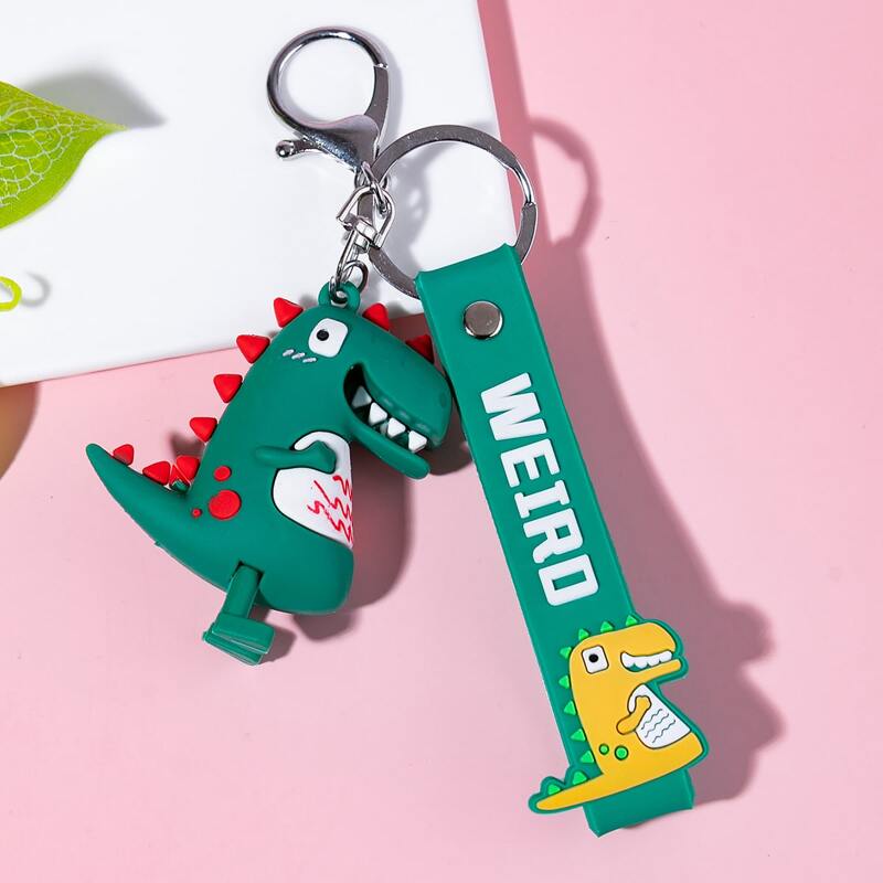 

Cartoon Dinosaur Keychain, Green
