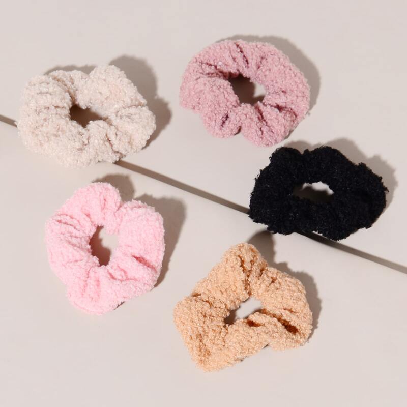 

5pcs Simple Scrunchie, Multicolor