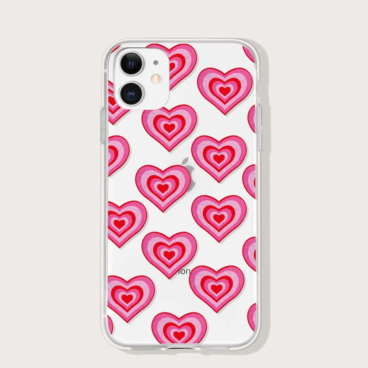 

Heart Pattern Clear Phone Case