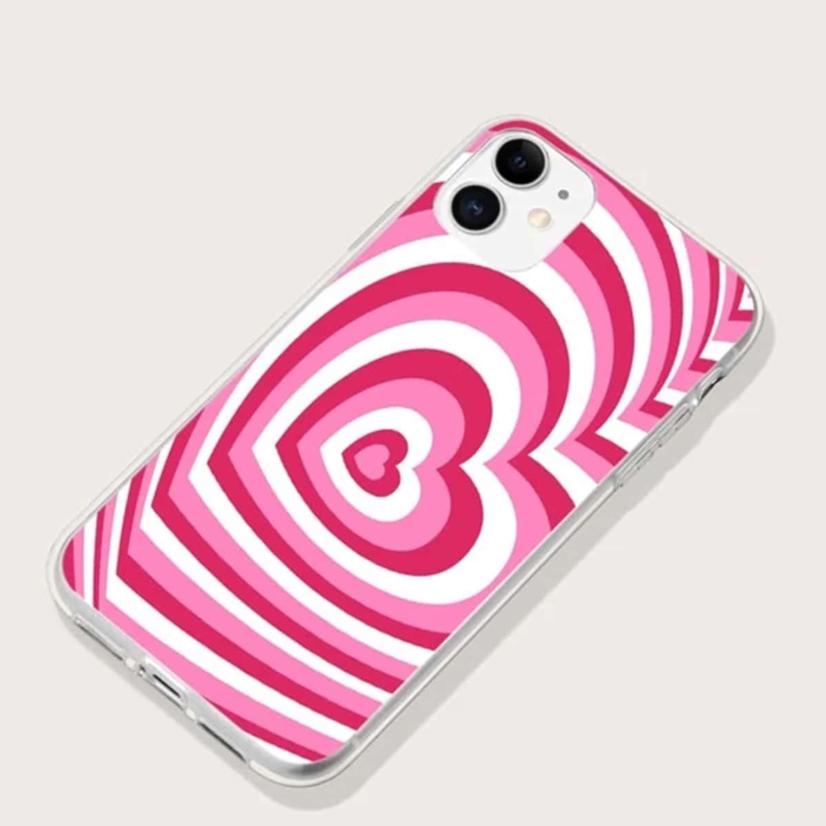 

Heart Pattern Phone Case, Pink