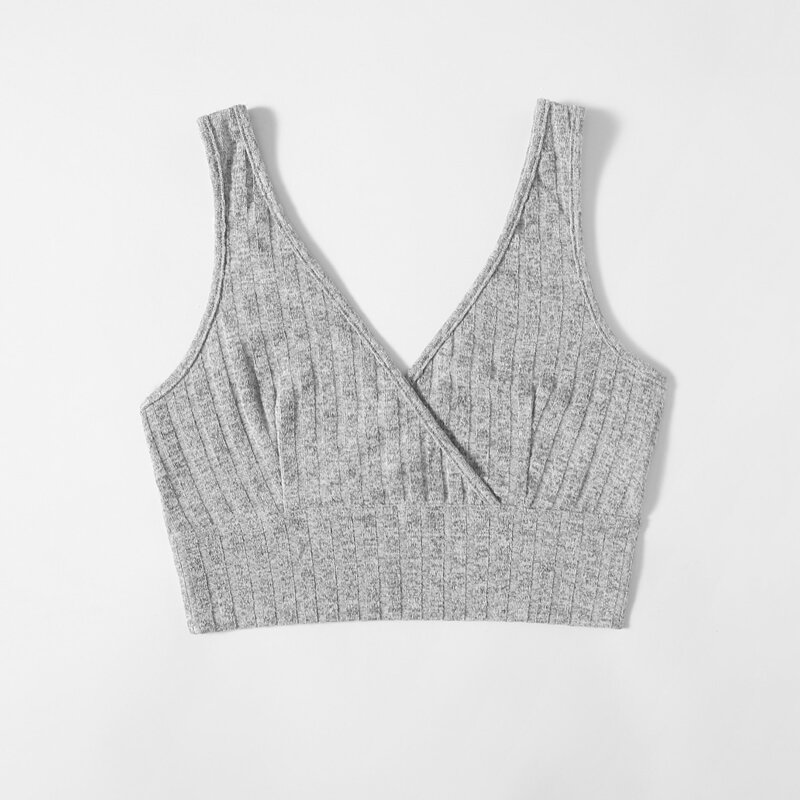 

Ribbed Crop Tank Top, Light grey