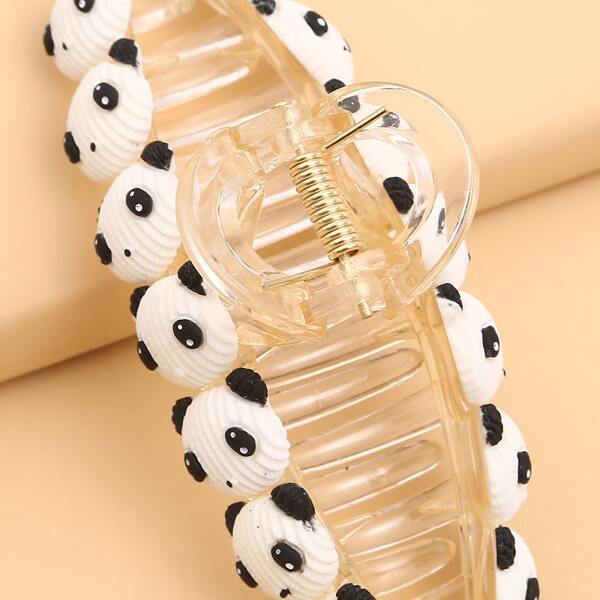 

Cartoon Panda Decor Hair Claw, Black and white