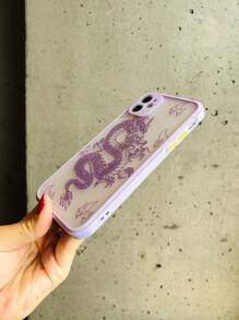 Dragon Print Phone Case Compatible With IPhone 11,IPhone 13,IPhone 14 Pro Max - Purple - View 3